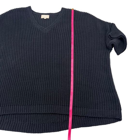 Honest Cotton Womens Black Handknit Heavyweight Oversized Sweater One Size - Picture 9 of 10